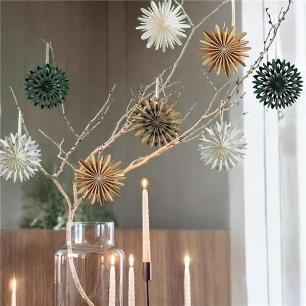 NEW West Elm 9 Piece Boho Pointed Star Christmas Tree Ornaments Set Boho - 3
